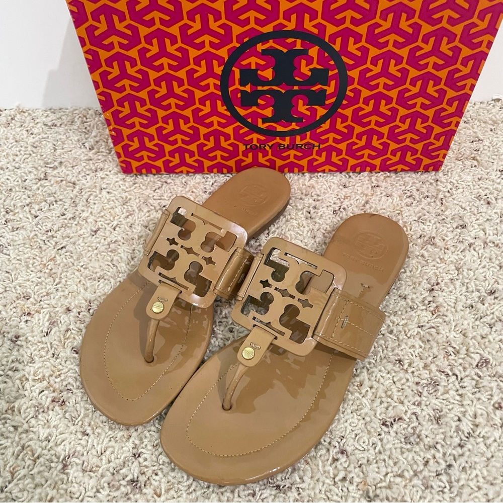 Tory Burch Square Miller Patent Sandal